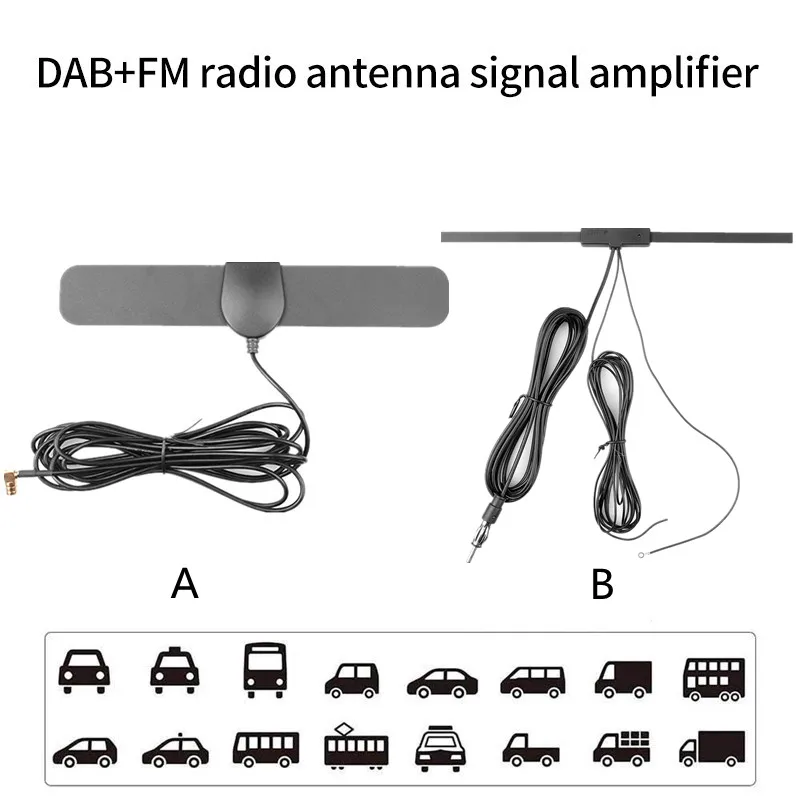 1pc Universal DAB+FM Radio Car Antenna Signal Amplifier Aerial Plug Play VHF UHF Auto Antenna Mayitr Car Accessori