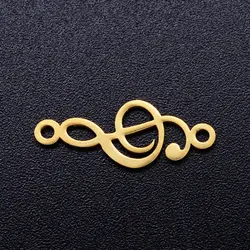 10pcs/lot Music Symbol Stainless Steel DIY Connector Charms Wholesale OEM Connectors Charm Accepted Jewelry Making Connectors