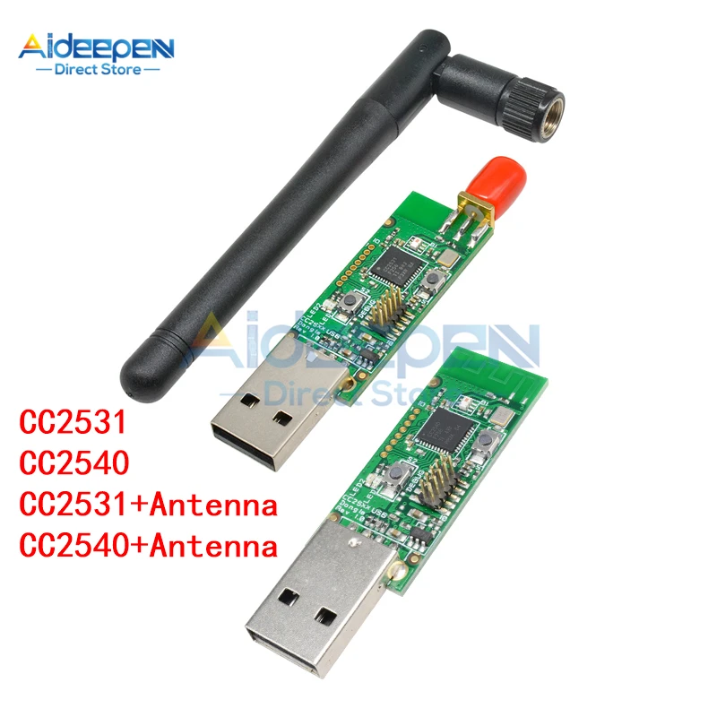 Wireless Zigbee CC2531 CC2540 Sniffer Bare Board Packet Protocol Analyzer Module With Antenna USB Interface Dongle Capture Packe