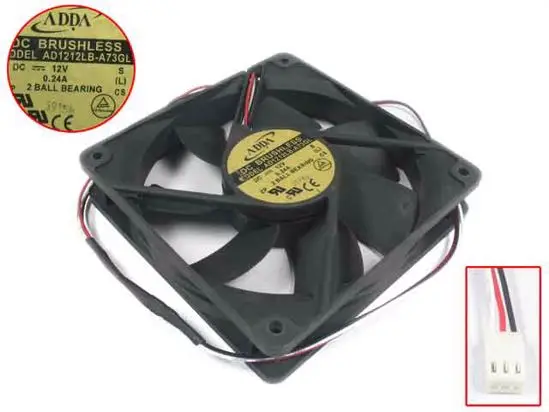 

ADDA AD1212LB-A73GL S DC 12V 0.24A 120x120x25mm Server Cooling Fan