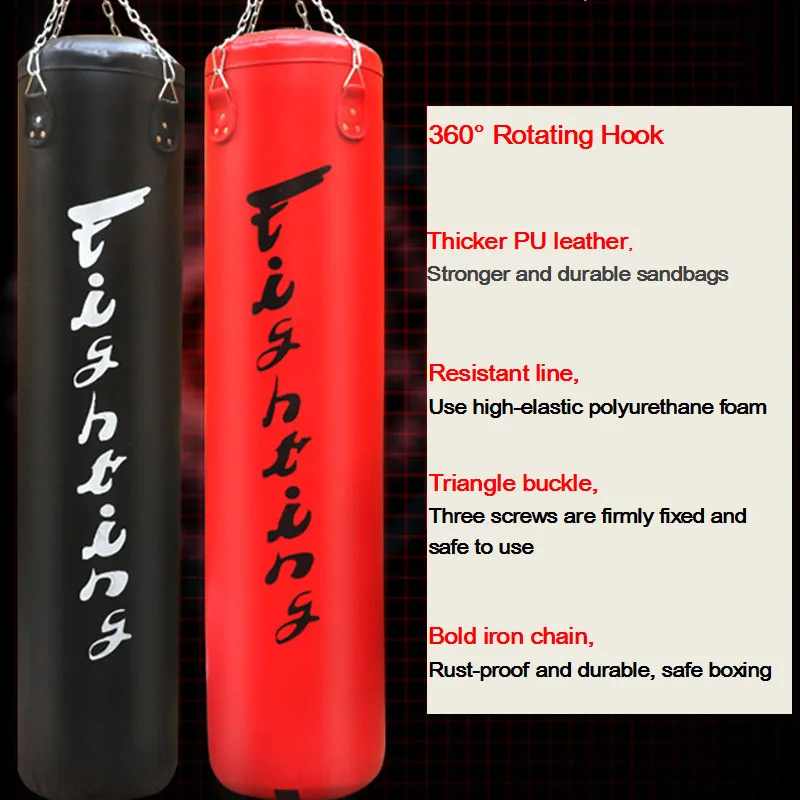 Home Training Punching Bag Set, Sanda Boxing Sandbags, Muay Thai Punching, Taekwondo, MMA Training, 180 cm, 150 cm, PU leather