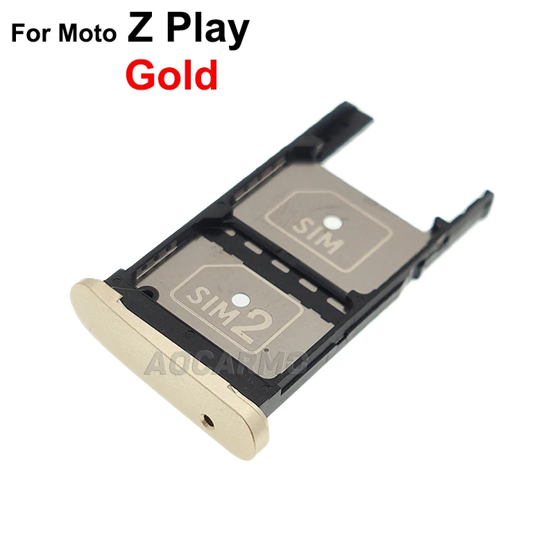 Aocarmo per Motorola Moto Z Play XT1635 Dual SIM Card Tray MicroSD Slot Holder parti di ricambio