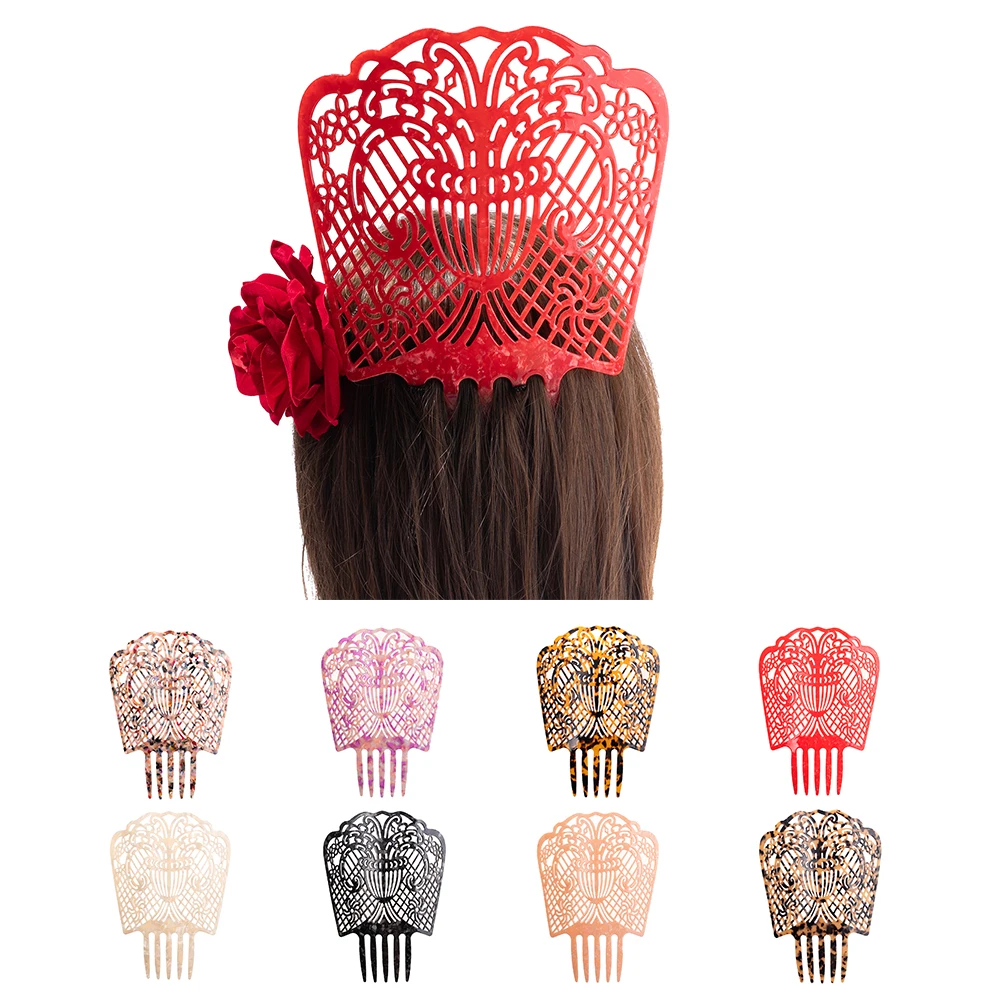 Vintage Hair Combs Women Colorful Acetate Hair Accessories Tortoiseshell High Comb Flamenco dancers Headdresses jewelry Gift New