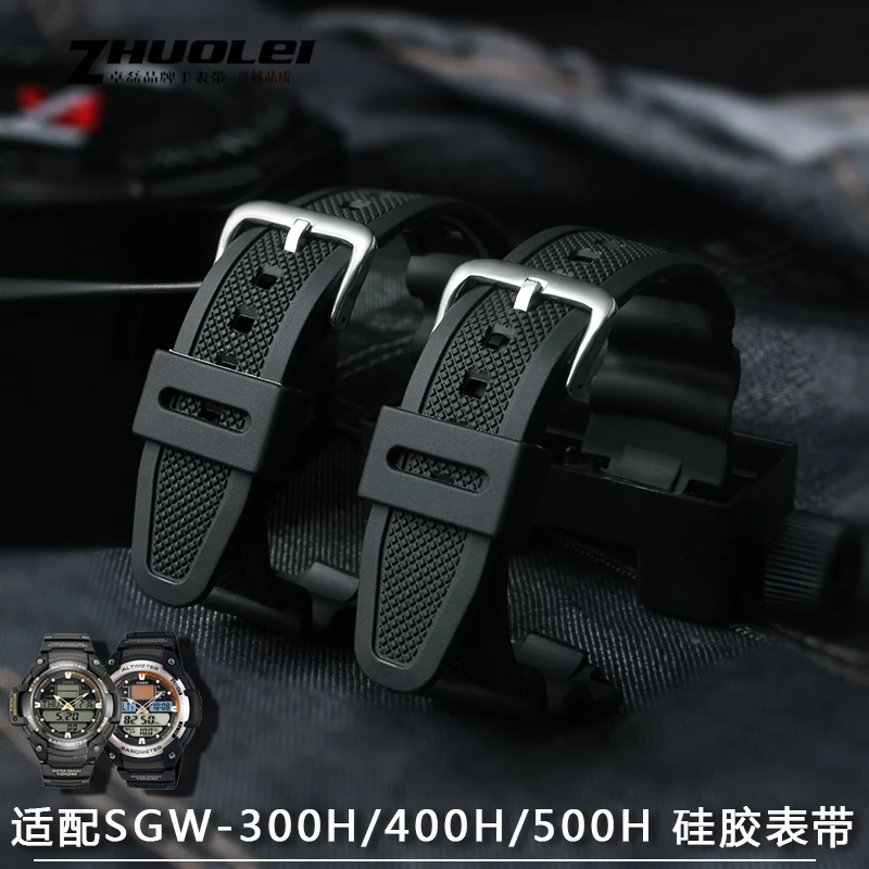 Rubber Strap Suitable For-Casio AE1200WH/SGW-300H/400/W-218H/MRW-200 Silicone Watchband Pin Buckle Strap Watch Wrist Bracelet