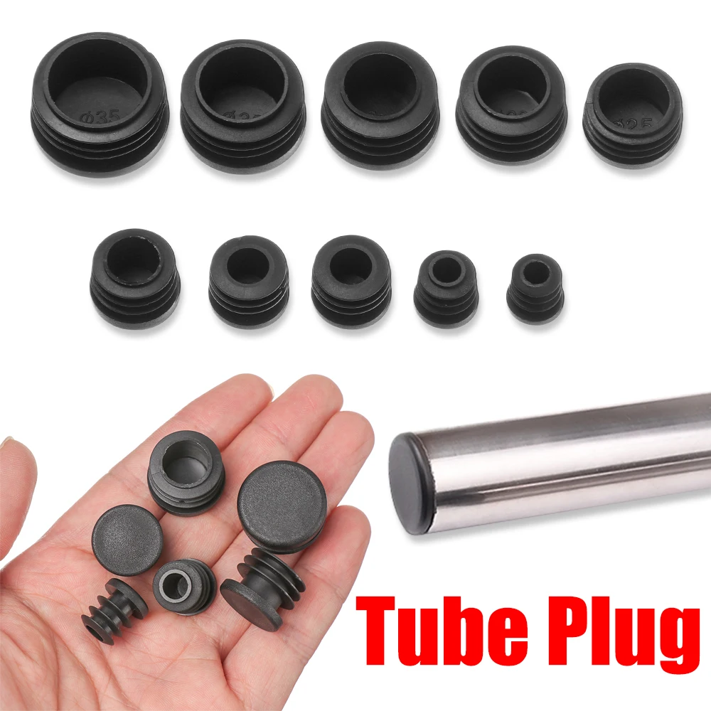 10pcs Black Plastic Round Chair Leg Caps Anti-slip Pad Non-Slip Furniture Feet Floor Covers Blanking End Caps Furniture Accessor image 2
