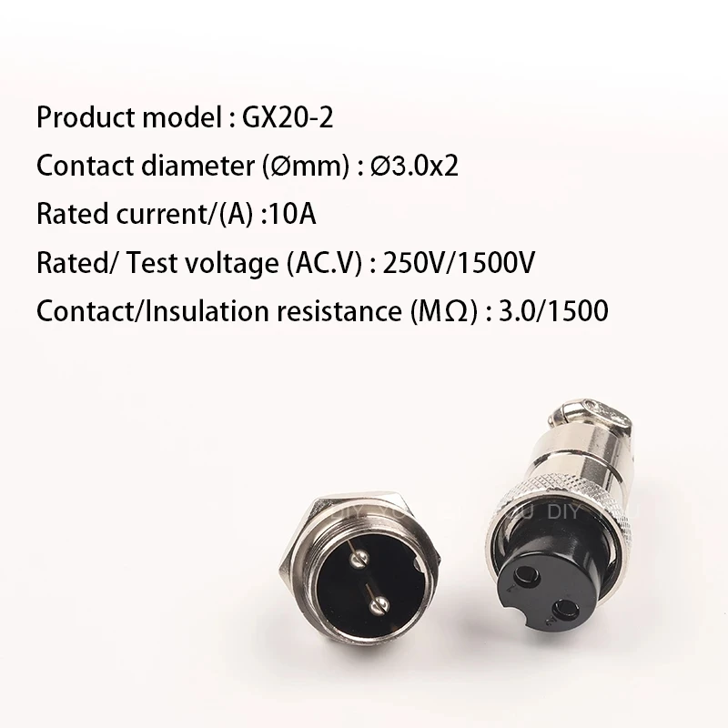 1set GX20 Nut Type Male Female Electric Connectors 2/3/4/5/6/7/8/9/10/12/14/15Pin Circular Wire Panel Connector Socket Plug