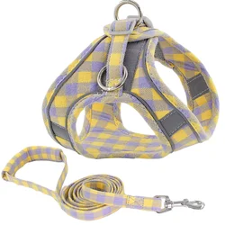 Classic Plaid Cat Harnesses for Dogs Cotton Pet Harness and Leash Set Kitten Straps for Pets Vest Dog Gift Teddy Back Clip Cats