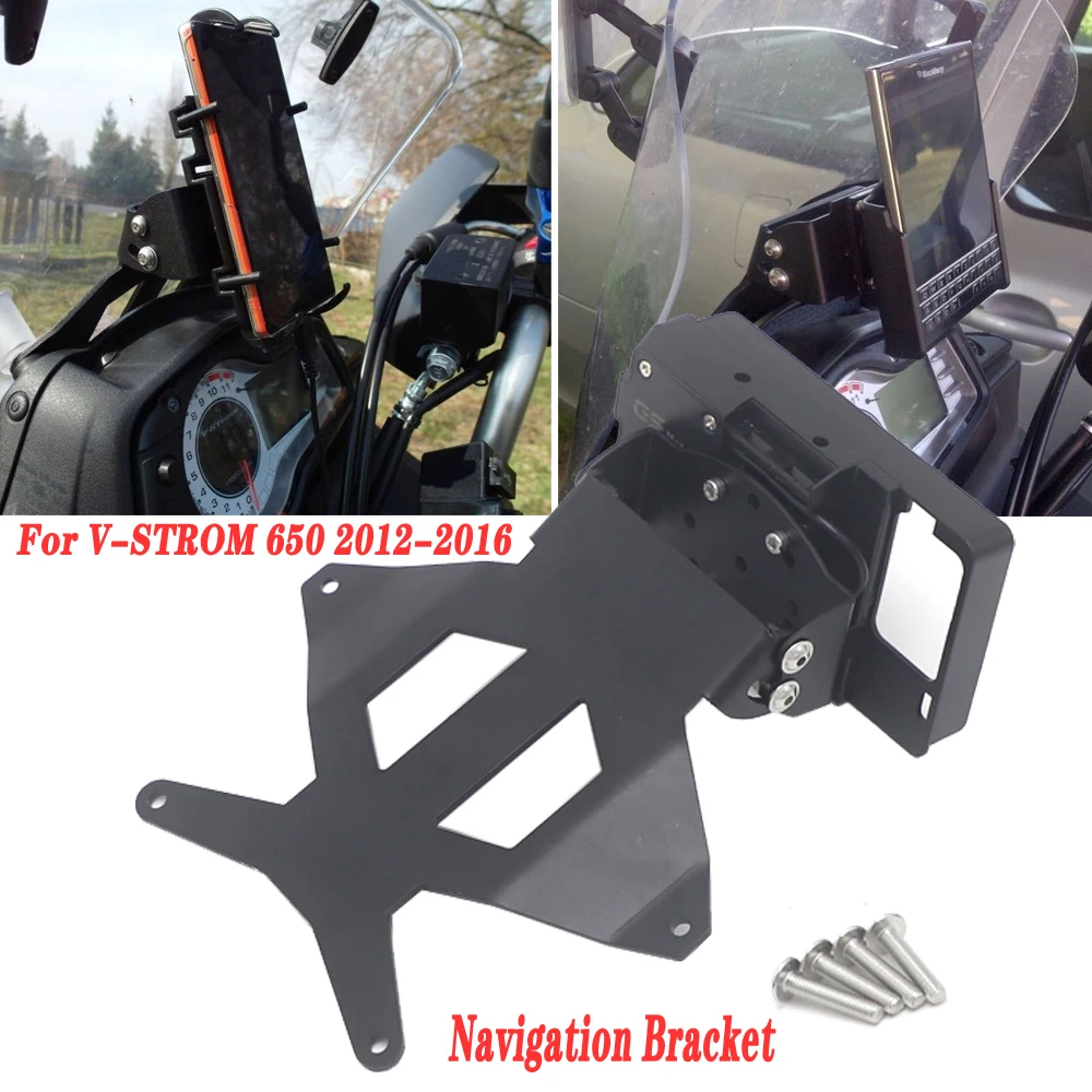 For SUZUKI V-STROM Vstrom 650 XT DL 650 XT Motorcycle Navigation Bracket Mobile Phone GPS Board Bracket USB & Wireless Charging