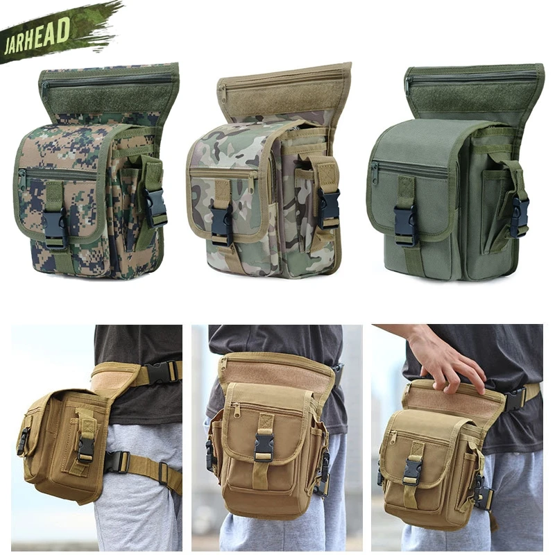 Outdoor Military Waist Pack Tactics Ride Leg Bag Utility Thigh Pouch Adjustable Waist And Drop Leg Straps Hiking Men Waist Bag