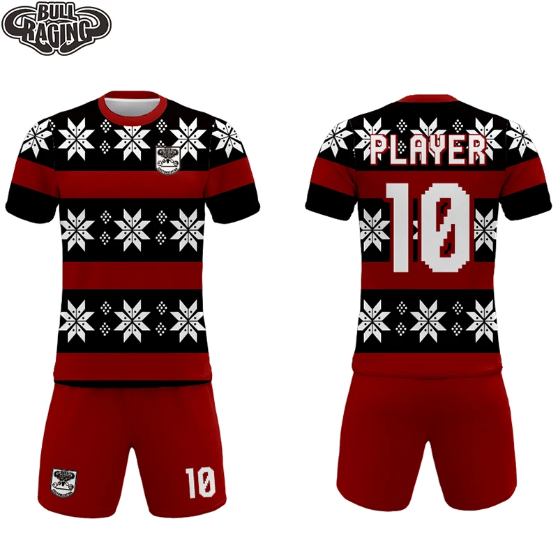 christmas design customizing sublimatioon soccer team jerseys