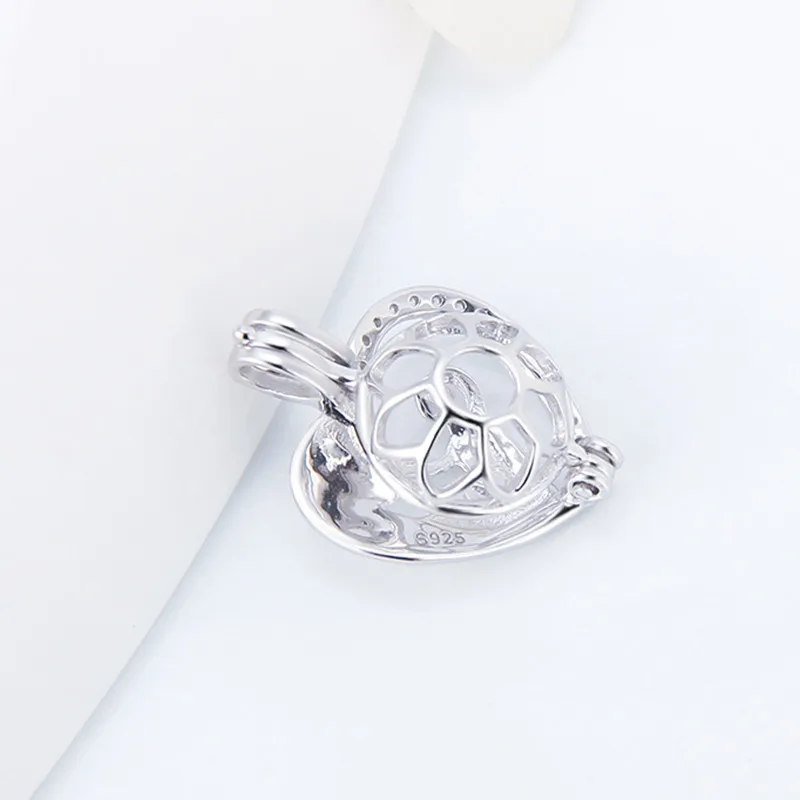 CLUCI 3pcs 925 Sterling Silver Pendant Pearl Locket Mother Loves Baby Women Pendant for Mom Silver 925 Mother\'s Day Gift SC259SB