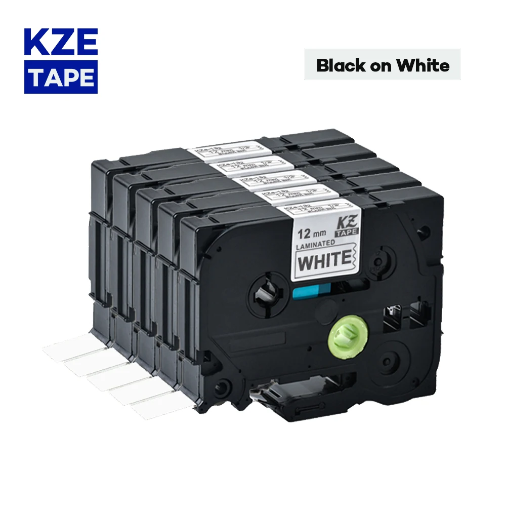 5pcs Black on White label tape Tze-231 label ribbon tze tape Compatible for P-touch label printer Tze-231 Tze231 tze 231 tze231