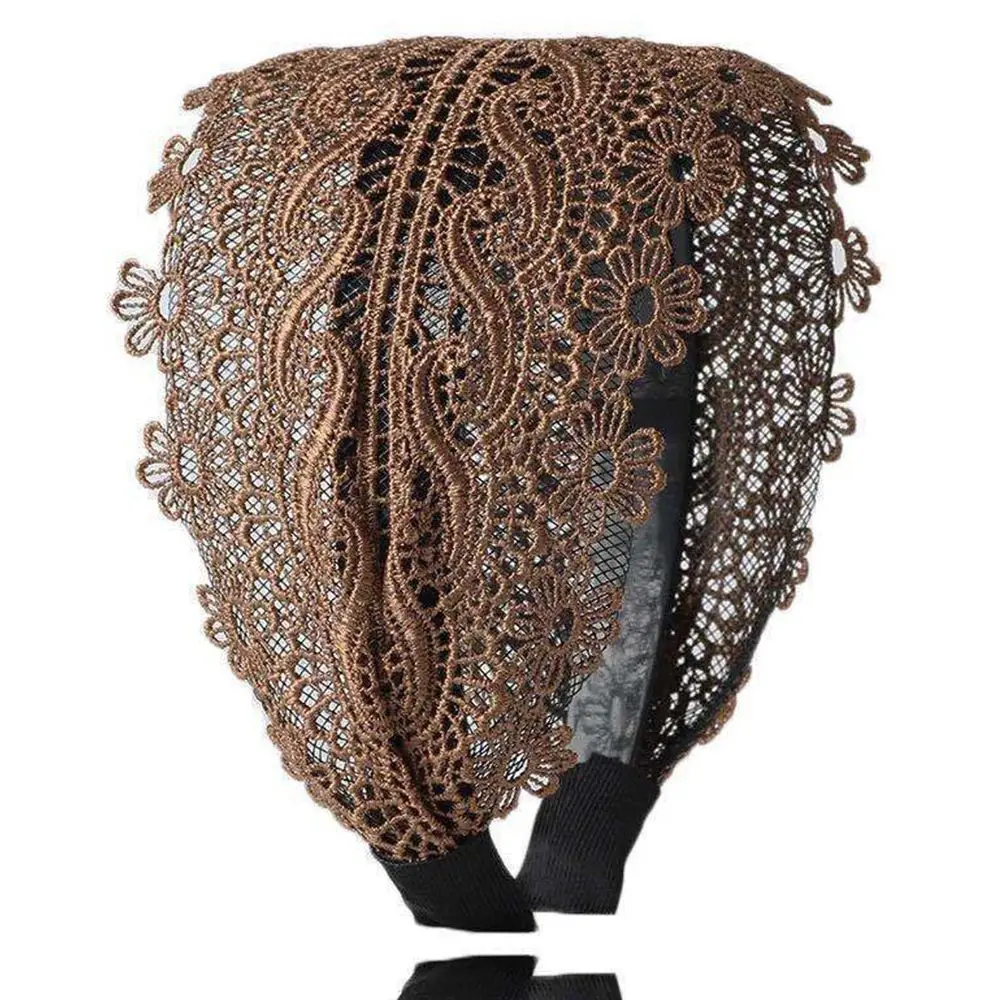 

Sweet Fashion Design Make up Cloth Resin Women Hair Accessories Wide Side Hairband Korean Style Hair Wear Lace Headband