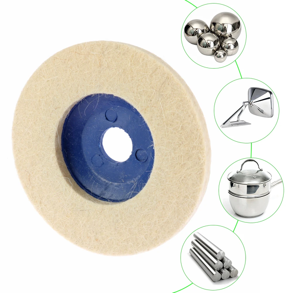 1PC 4 Inch 93mm Wool Polishing Wheel Buffing Pads Angle Grinder Wheel Felt Polishing Disc for Metal Marble Glass Ceramics