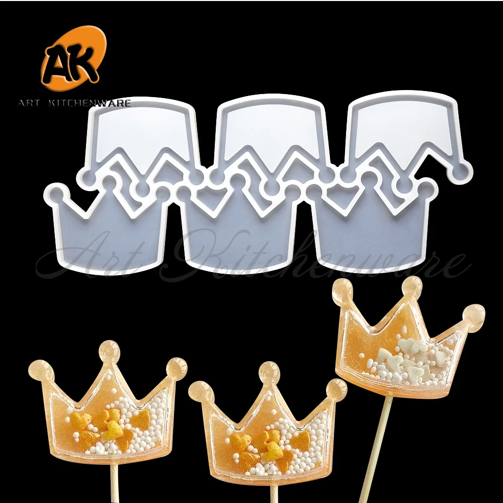 Christmas Gingerbread/Crown/Easter Bunny Design Lollipop Silicone Mold DIY Chocolate Candy Mould Cake Decorating Tools Bakeware