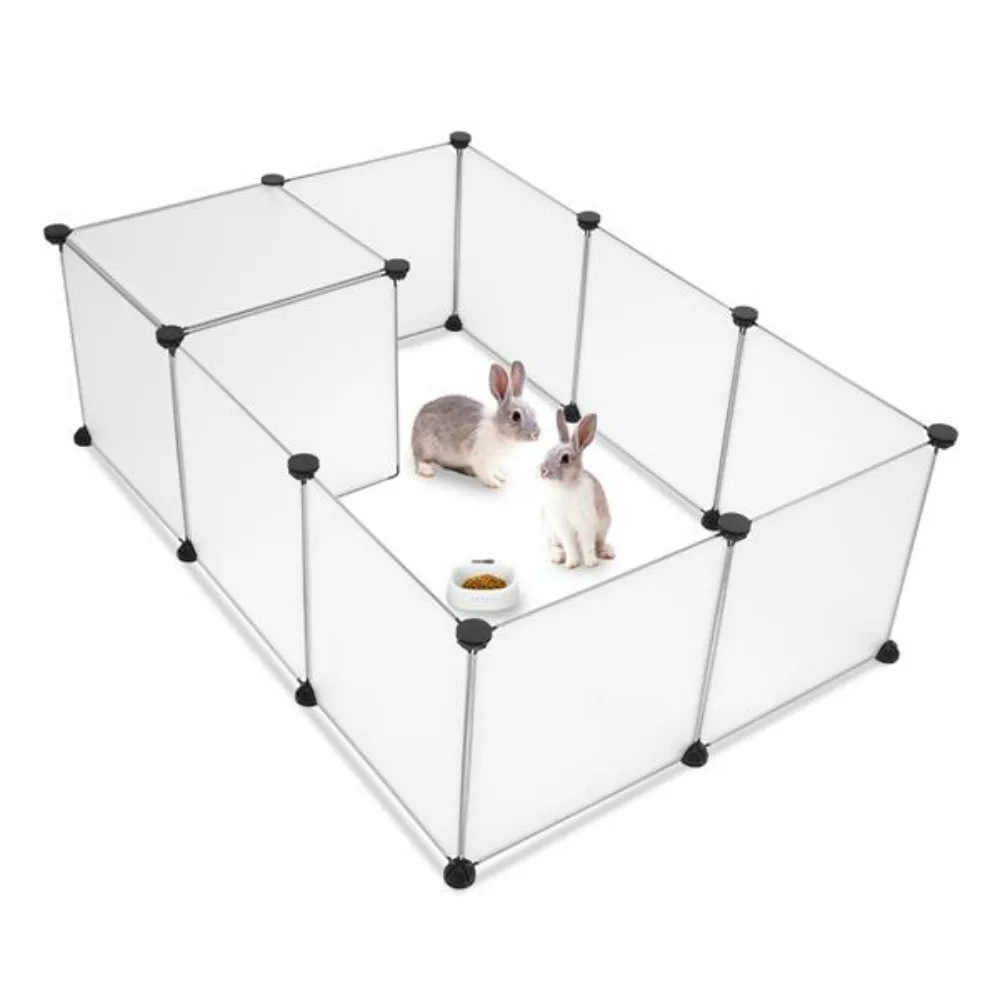 Small Animals Cage Indoor Portable Large Plastic Yard Fence for Small Animals,Rabbits,Puppy Kennel,Crate Tent Pet Playpen