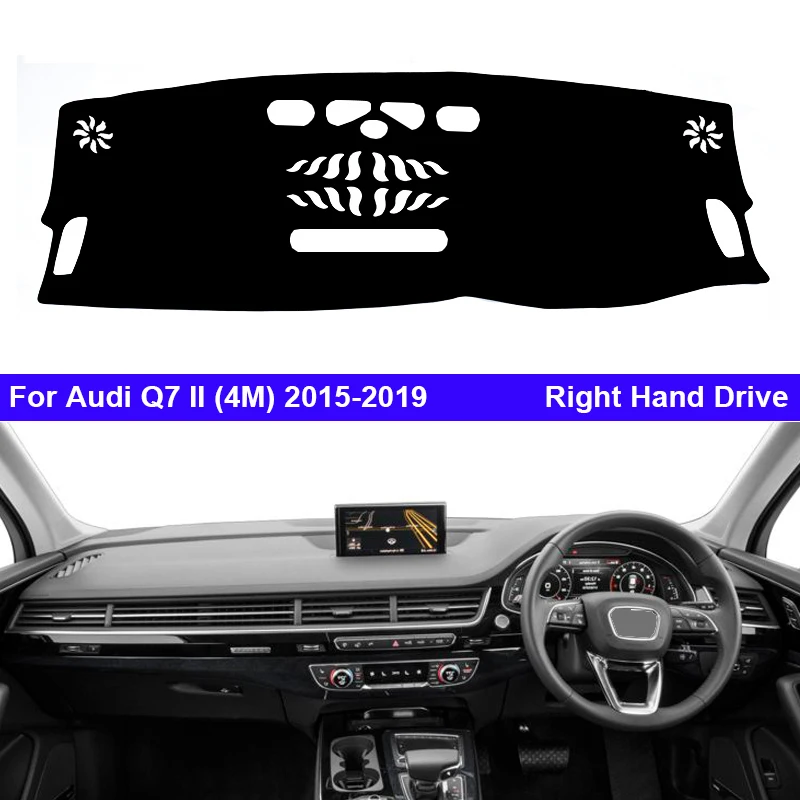 Car Inner Dashboard Cover For Audi Q7 II (4M) 2015 - 2019 Auto Dash Mat Carpet Cape Sun shade Dashmat Rug 2018 2017 2016