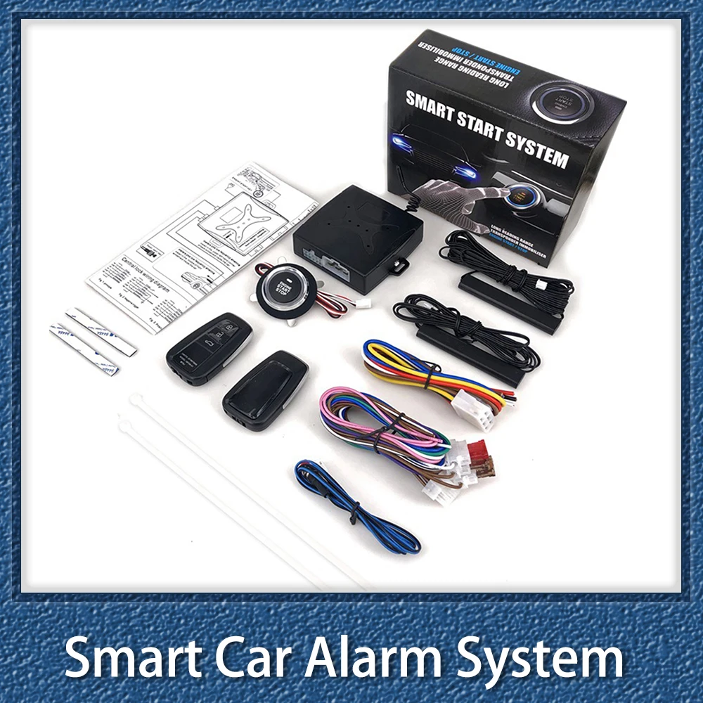 Smart One-button Start Car Alarm System Push Engine Start Stop Button Lock Ignition Immobilizer With Remote Keyless Alarm System