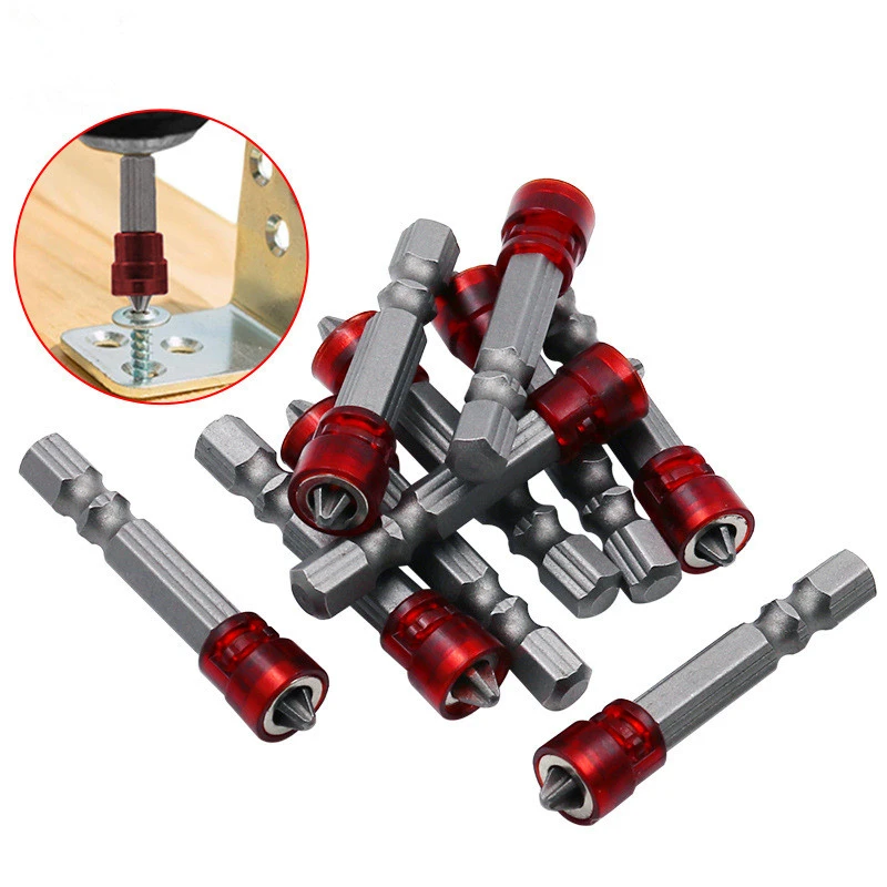 1/4 "bitów wkrętakowych czerwona główka sterownik magnetyczny uchwyt sześciokątny z magnetyzerem krzyżowy bit magnetyczny ręczne elektryczne śruby akcesoria narzędziowe