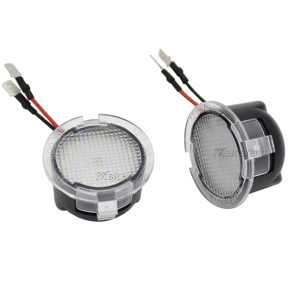 LEDFEWAG 2 Pezzi LED Specchietto Retrovisore Luce Pozzanghera Luci laterali per auto Bianco Compatibile per Ford Focus MK3 MK2 Mondeo Kuga C-Max Escape S-Max