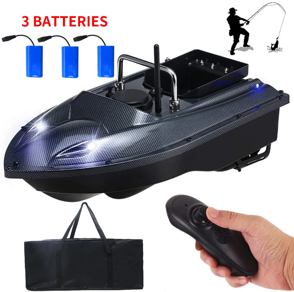 

500m Wireless Rc Boat Fish Finder Ship Auto RC Distacne Fishing Boats Speedboat Remote Control Lure Boat Toys 3 Batteries Bag