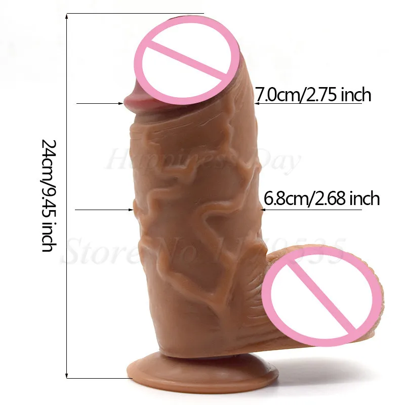 24*6.8cm Giant Huge Dildo Super Big Dick With Suction Cup Anal Butt Plug Large Dong Realistic Big Penis Adult Sex Toys For Woman