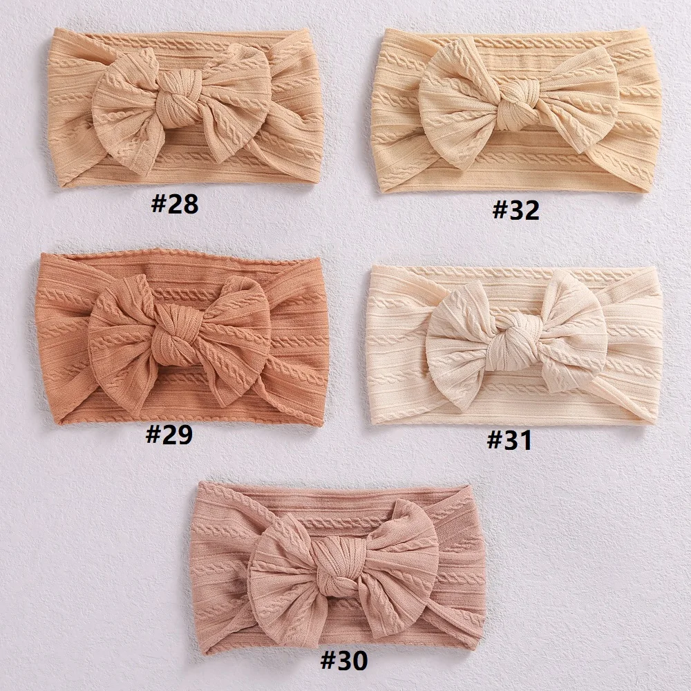 Wholesale 200pc Cable Knit Nylon Bow Headwraps,Nylon Baby headband,wide nylon headband,Girls headbands,Kids Bowknot headwear