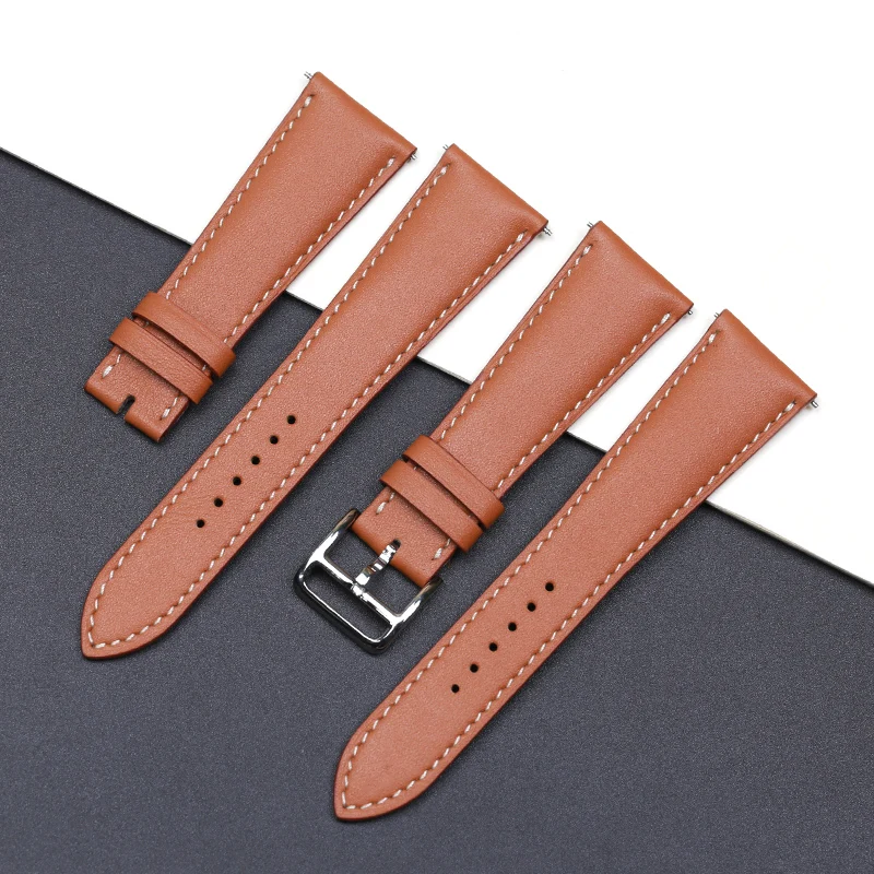 PESNO Smooth Grain Calf Skin Leather Watch Straps Men Watch Accessories Suitable for ARCEAU W036757/035184/W044822