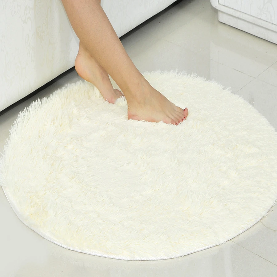 Fluffy Round Rug Carpets for Living Room Decor Faux Fur Rugs Kids Room Long Plush Rugs for Bedroom Shaggy Area Rug Modern Rugs