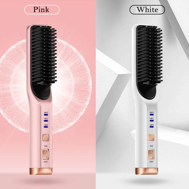 Peine alisador con pantalla Digital 3D, alisador de pelo eléctrico, herramienta de peinado