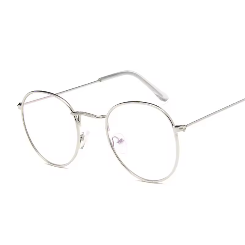 Vintage Round Glasses Clear Lens Fashion Gold Round Metal Frame Glasses Optical Men Women Eyeglass Frame Fake Glasses image_1