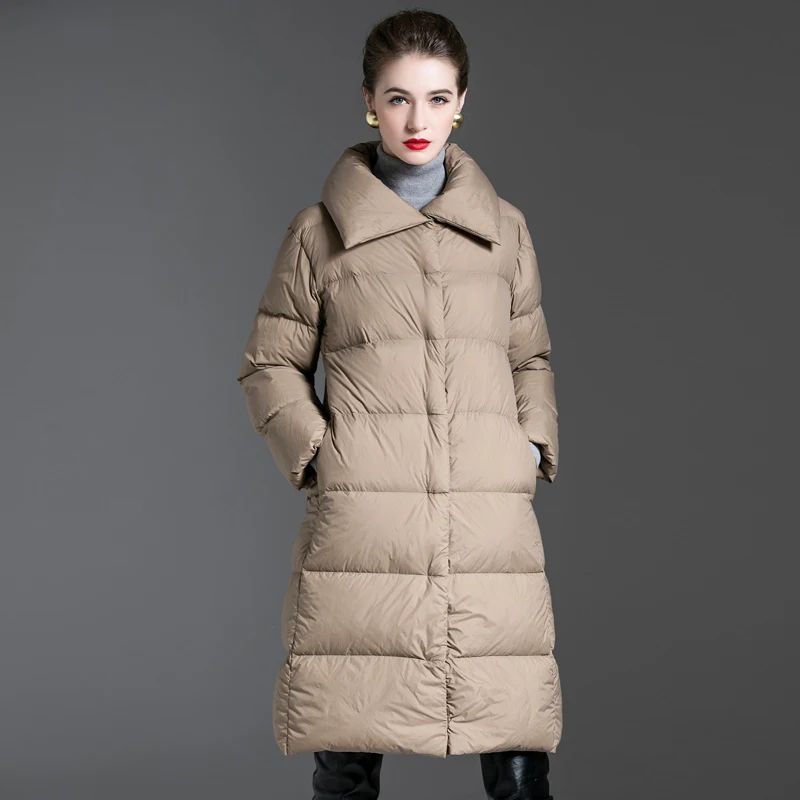 2020 New Winter Women\'s Down Coat Padded Warm Thick Long Puffer Jacket Casual Parkas Woman Ultra Light Female Overcoat Clothing