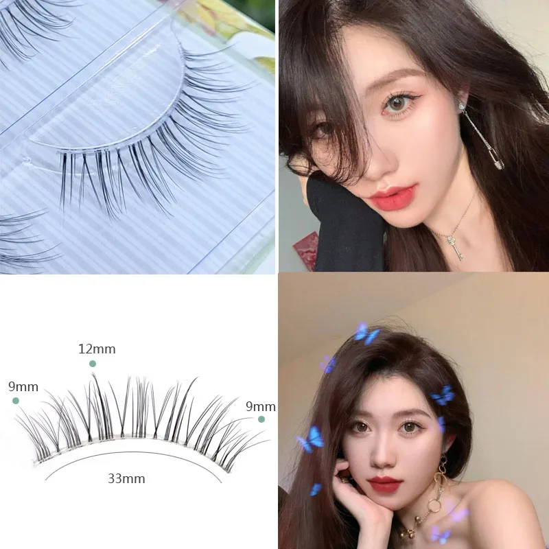 Iagede Air False Eye Lashes ชุดธรรมชาติขนตา Clear Band Ake ขนตา Glimmer เริ่มต้นเครื่องมือแต่งหน้าขนตา