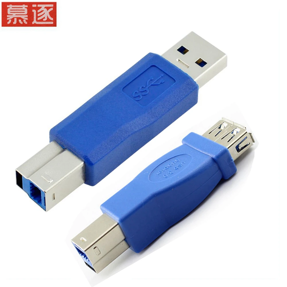 AT USB wysokiej jakości 3.0 typ A żeński na typ B męski Adapter złącza wtykowego USB 3.0 Adapter konwertera AF na BM