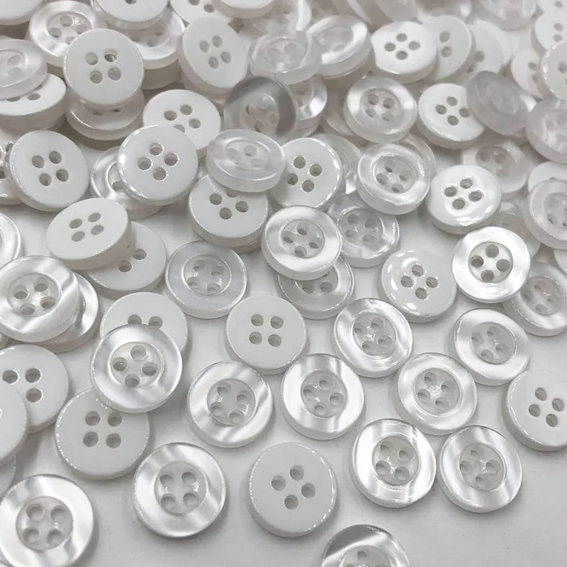 50pcs White color 4holes buttons shirt buttons apparel supplies sewing accessories 11mm PT160