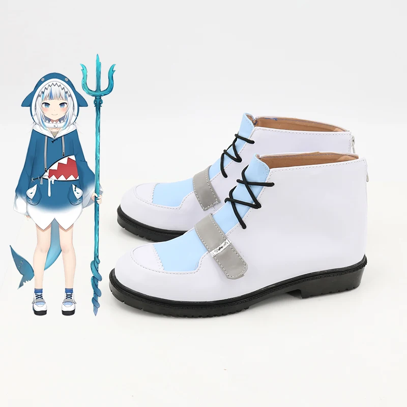 Holovive ENG Gawr Gura Shark Cosplay Shoes Women Halloween Carnival Party COS Custom-made