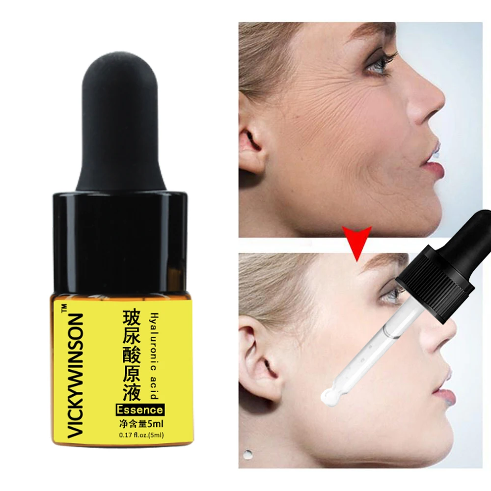 Hyaluronzuur Essentie Krimpen Poriën Hydraterende Acne Behandeling Huidverzorging Reparatie Whitening Antianging Alikruiken 5Ml