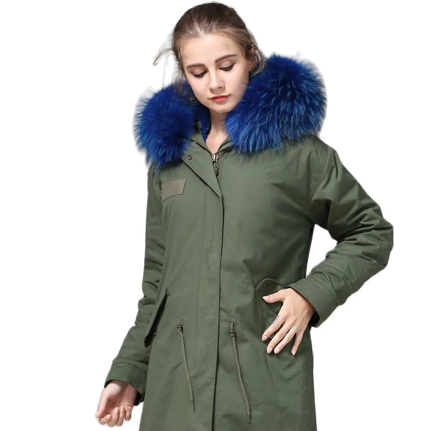 Manteau Long à doublure pour hommes et femmes, magnifique Parka bleu royal, Style décontracté