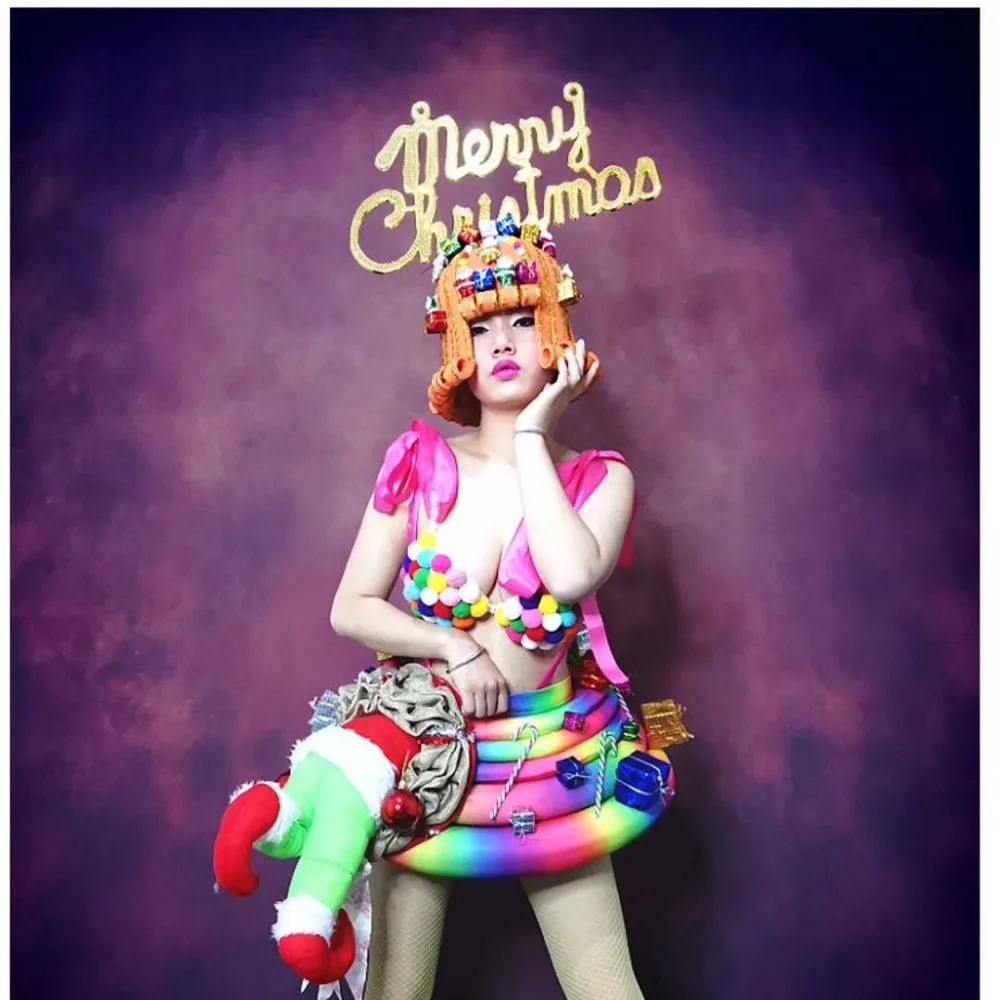 Candy girl Happy Carnival costume christmas party girl stage show wear sweety dance clothing