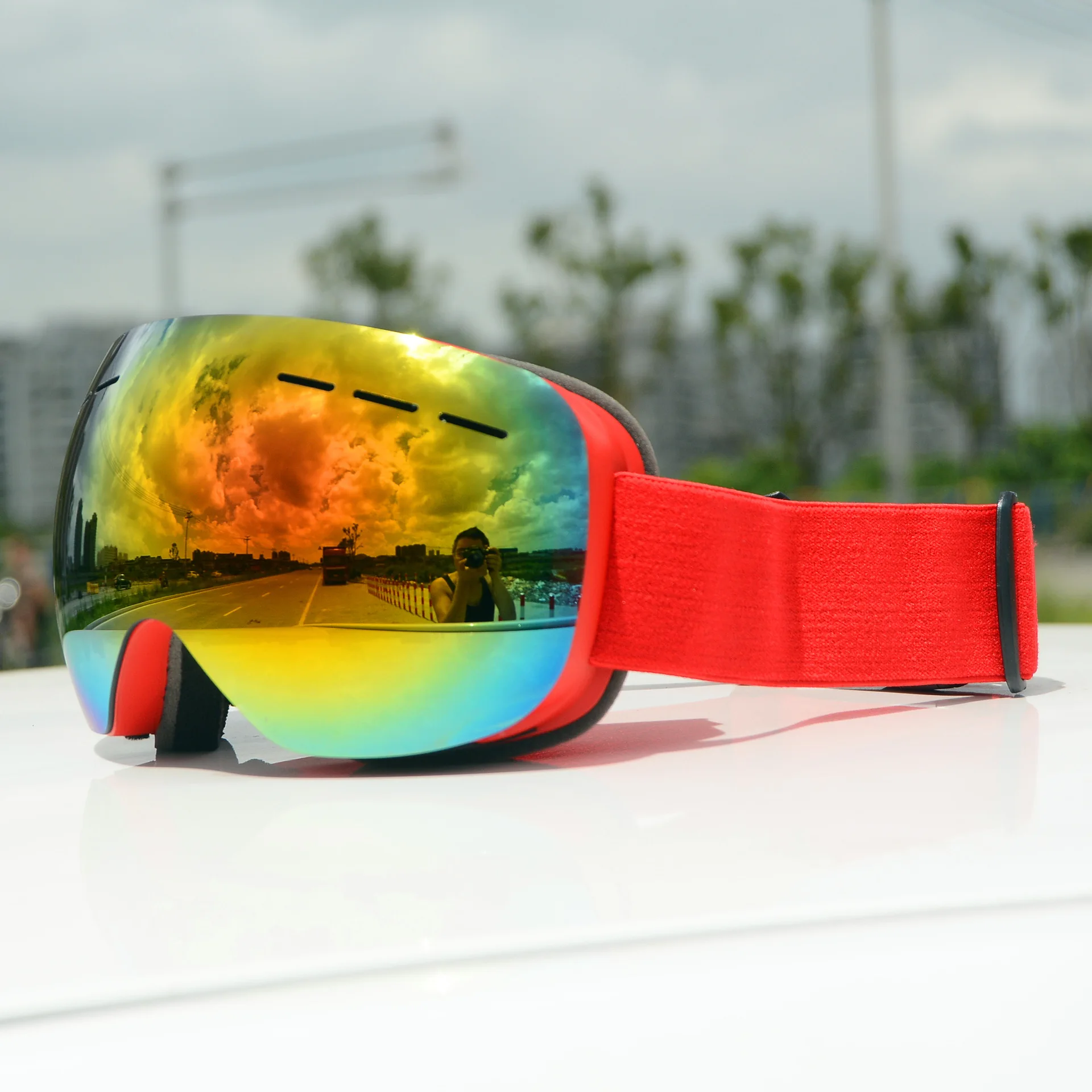 Gogle narciarskie snowboardowe dla mężczyzn i kobiet, wiatroszczelne okulary narciarskie, dwuwarstwowe, okulary z maską przeciwmgielną, sport zimowy