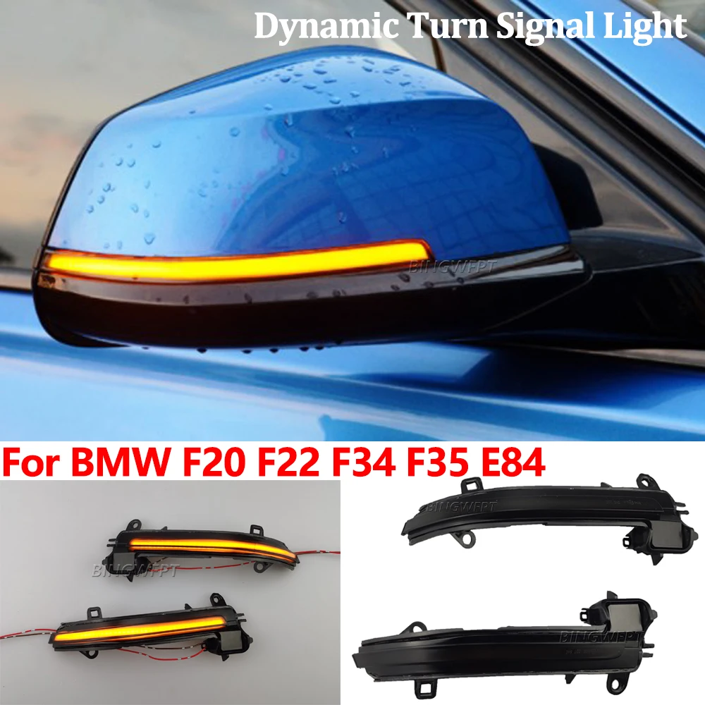 2 X Dynamic Turn Signal Light For BMW 1 3 Series F20 F21 F30 F31 F34 2012-2017 Rearview Mirror Indicating Flash Lamp view 4