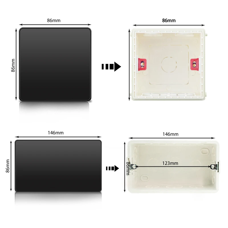 Pulsante interruttore luce av80-pannello spazzolato dorato interruttori a parete USB EU UK Dimmer 16A 20A 45A 110-250V 1 2 3 4Gang 1 2 vie