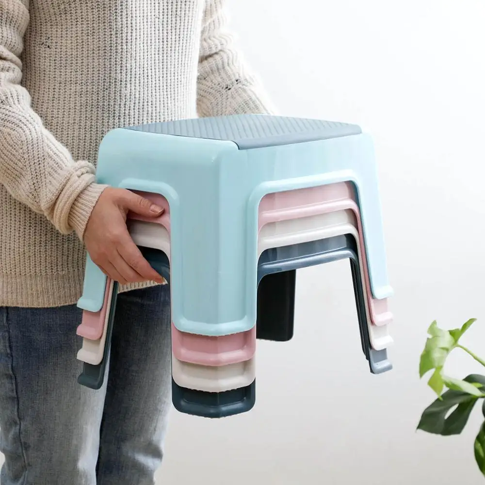 4 Legs Low Stool Baby Anti-slip Footstool Child Bathing Stool Household Plastic Adult Change Shoes Bench Kids Furniture