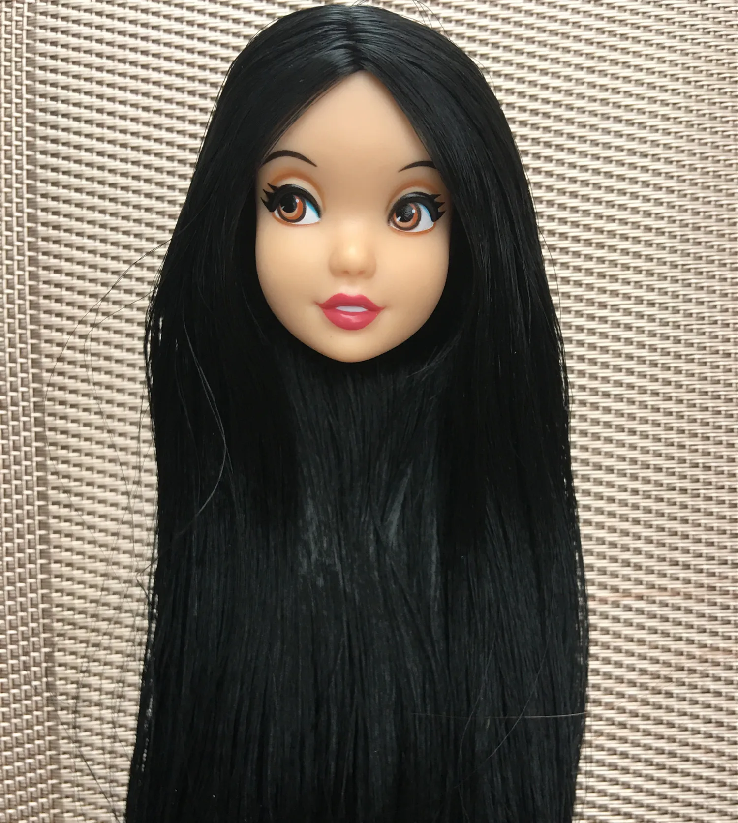 Lovely Princess Bald Head DIY Planting Long Soft Hair Doll Head Belle Snow white Baby Girl Favorite Princess Doll Part