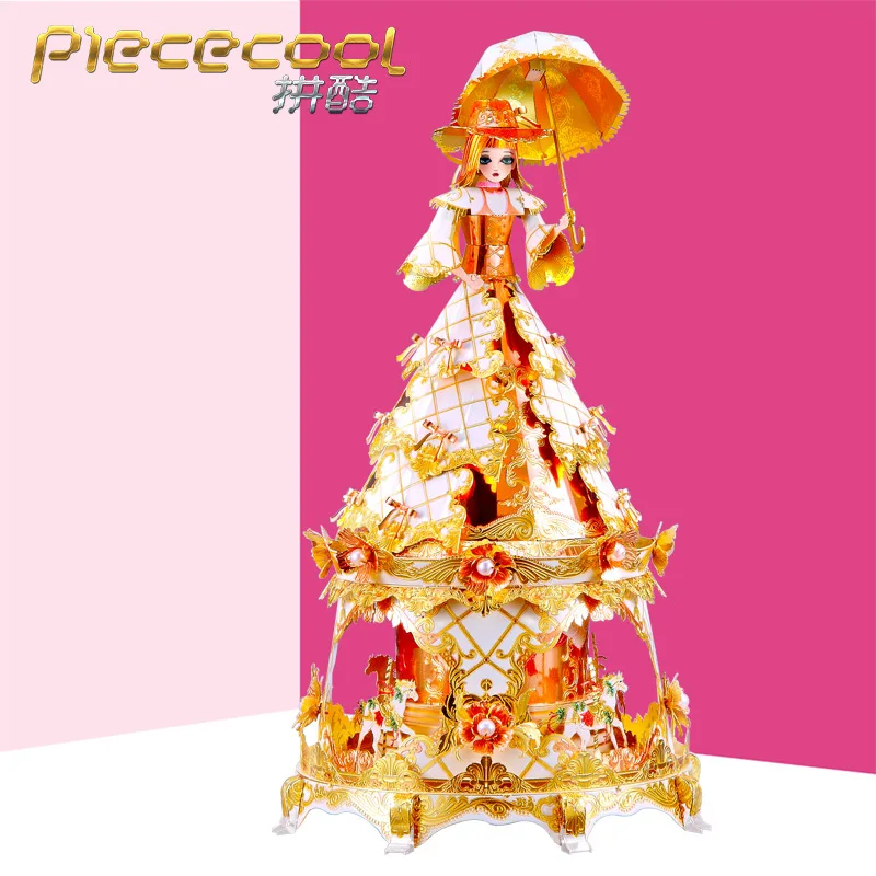 New Piececool 3D Metal Puzzle Princess model Music box DIY Laser Cut Puzzles Jigsaw Model Educational Toys For Adult Children