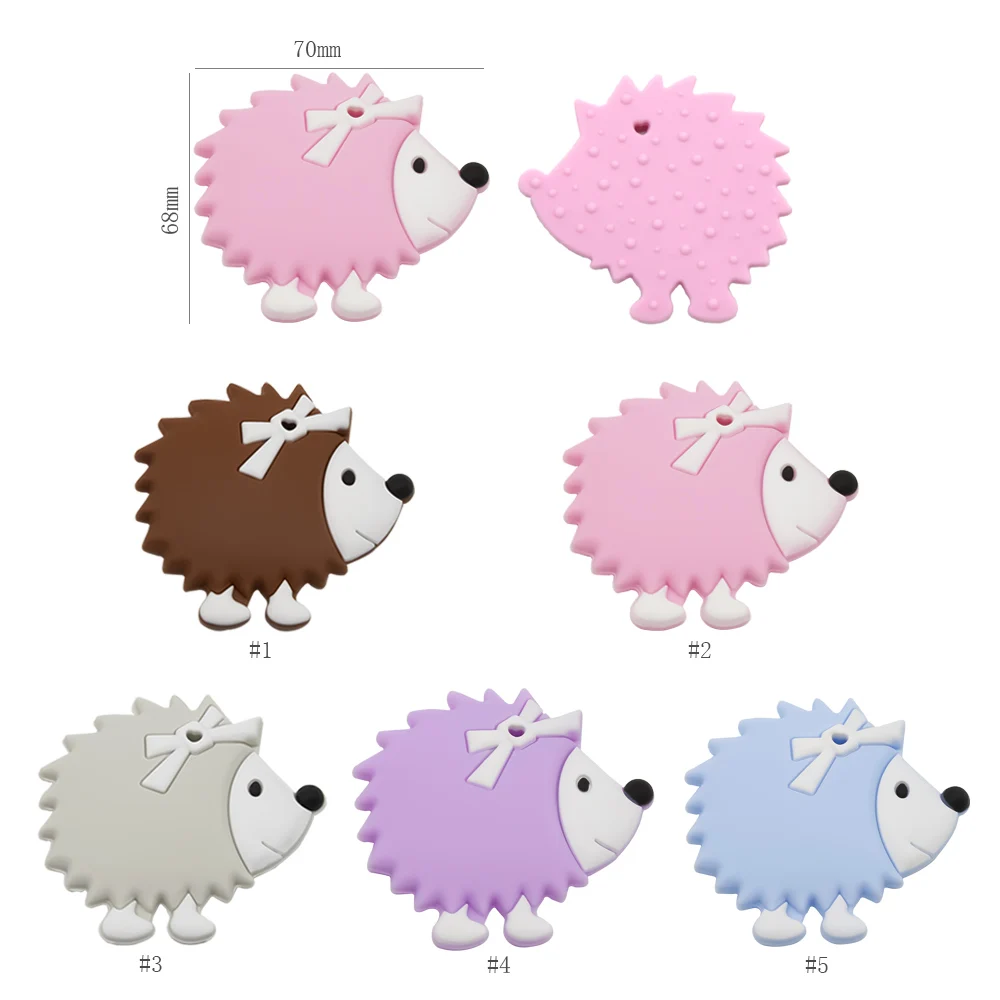 Bonito-idéia 1pc ouriço silicone mordedor animal dos desenhos animados bebê mordedor infantil dentição colar diy chupeta acessórios de corrente