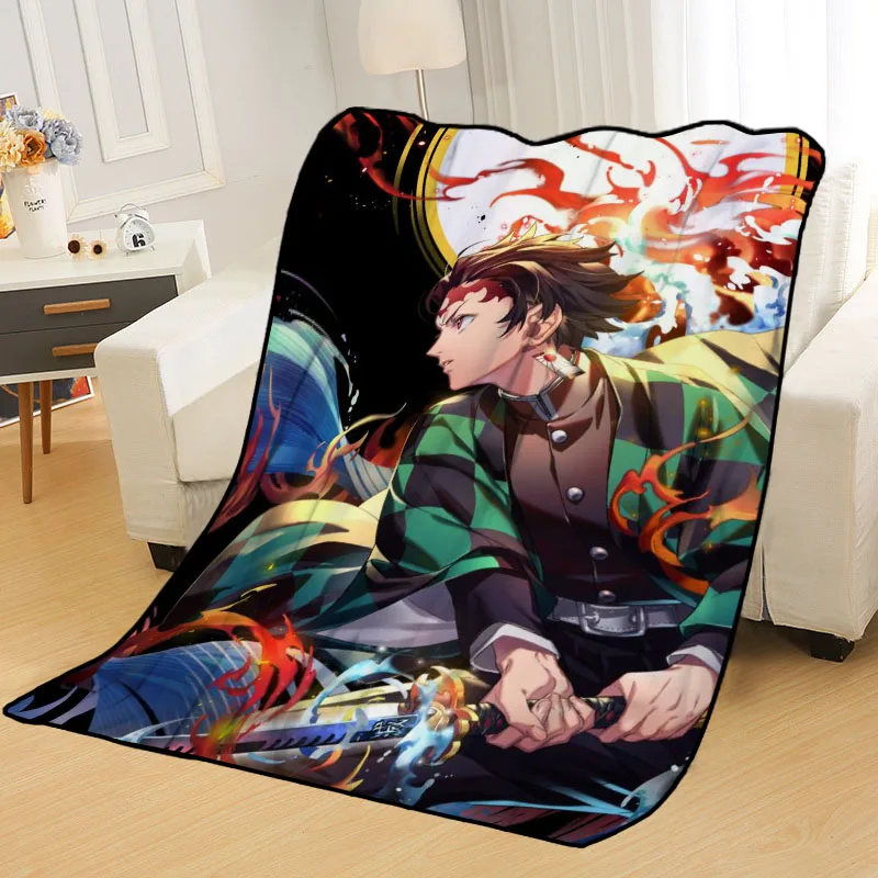 Kamado Tanjirou Blankets Printing Soft Blanket Throw On Home/Sofa/Bedding Portable Adult Travel Cover Blanket