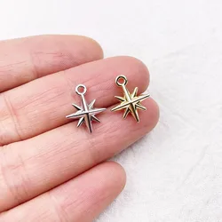 Eruifa 20pcs 12mm Zinc Alloy Popular 3D Star Coin Charms Wholesales Necklace,Earring Bracelet Jewelry DIY Handmade 2 Color