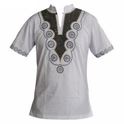 Vêtements africains brodés Dashiki pour hommes, T-Shirts musulmans, haut ethnique Tribal, Ankara