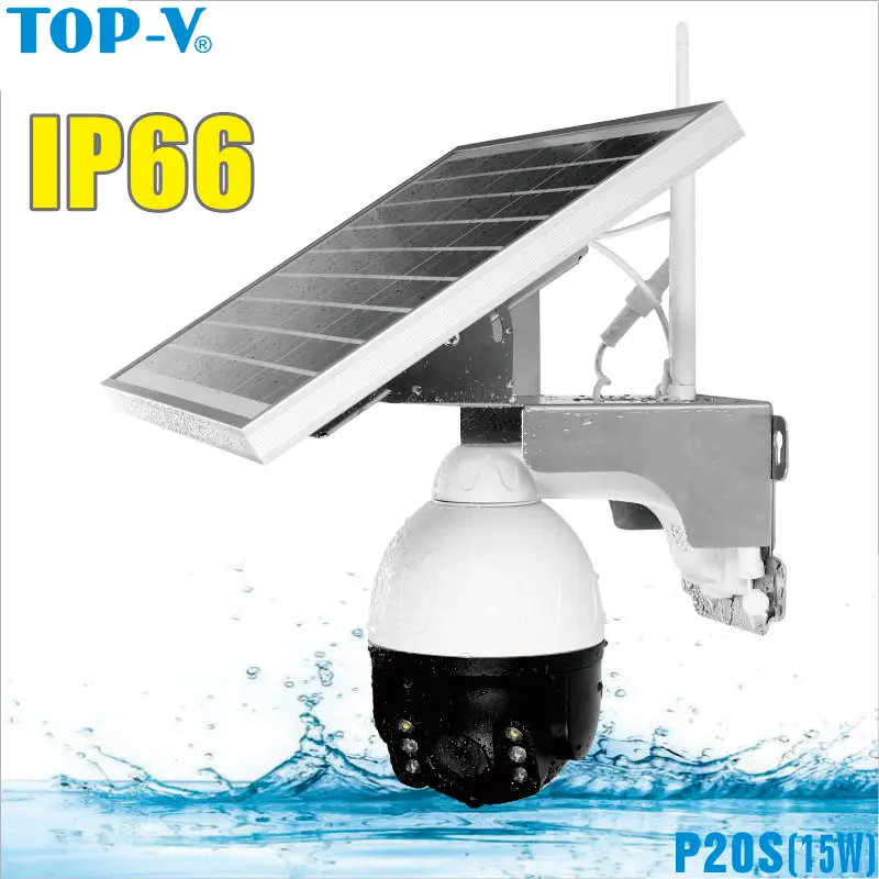 1080P Cloud Storage AI Detection Auto Tracking  PTZ High Speed Dome IP Camera With IR Leds And 15W Solar Panel